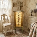 Dulap din lemn pentru bijuterii, cu oglindă și sertare, stil vintage floral - Img 6