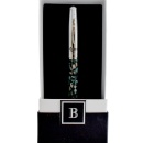 Pix Balmain marmorat sidef cu capac argintiu cromat in cutie cadou alba si neagra