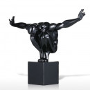 Statueta barbat in echilibru, decoratiune ,obiect,negru L42cm - Img 2