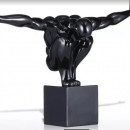 Statueta barbat in echilibru, decoratiune ,obiect,negru L42cm - Img 3