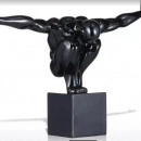 Statueta barbat in echilibru, decoratiune ,obiect,negru L42cm - Img 3