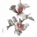 Floare decorativa, creanga Magnolie roz L 85cm