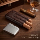 Set cadou premium Gentlemen, etui din piele naturală design crocodil și brichetă Pierre Cardin Retro