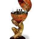 BAR GLOB PAMANTESC MODEL ATLAS 42X42X90 CM