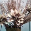 Floare decorativa Dalie maro,floare artificiala foam L90 cm - Img 5