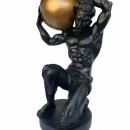 Sculptura decorativa Titan,statueta moderna barbat cu glob H 42cm