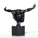Statueta barbat in echilibru, decoratiune ,obiect,negru L42cm