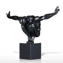 Statueta barbat in echilibru, decoratiune ,obiect,negru L42cm