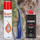 Benzina Zippo, aprinzator aragaz Ronson, gaz brichete Eurojet, un set util in gospodarie