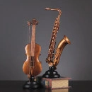 Decoratiune vioara cu arcus metal,auriu antichizat,H 35cm - Img 5