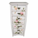 Dulap din lemn cu sertare și decor floral, stil vintage, 48,5 x 31,5 x 120,5 cm - Img 3