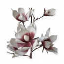 Floare decorativa artificiala, creanga magnolie flori alb-grena, H 90cm - Img 4