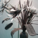 Floare decorativa ,floare artificiala foam Dahlia, maron-taupe ,L90cm - Img 5