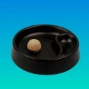 Scrumieră pentru pipă din ceramică neagră, diametru 16 cm, cu butuc din plută