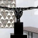 Statueta barbat in echilibru, decoratiune ,obiect,negru L42cm - Img 5