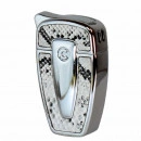 Brichetă Silver Match Caprice piezoelectrică cu design tip piele de crocodil, nuanta de gris, reincarcabila