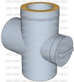 Teu inox 90 DP + ușă de vizitare. Alege diametru Ø mm!