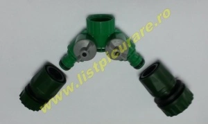 Distribuitor 3/4'' Fi cu 2 ieşiri click, cu robinete