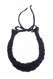 Colier textil impletit negru