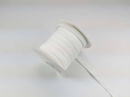 *Banda catifea elastica 10mm - alba - 25yds