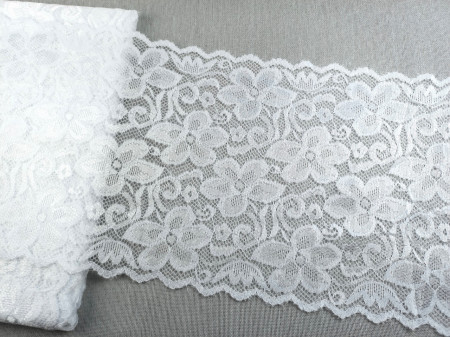 Dantela elastica alba 18cm/10m, cod5001