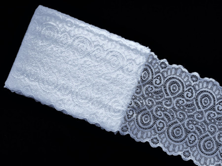 Dantela elastica alba 18cm/10m, cod8843