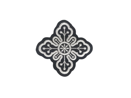 Ornament bisericesc cruce mica -negru cu argintiu - model1 - 1buc.