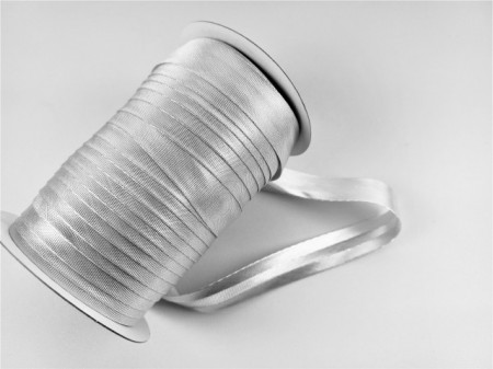 Satin bias - argintiu, 15mm/50m