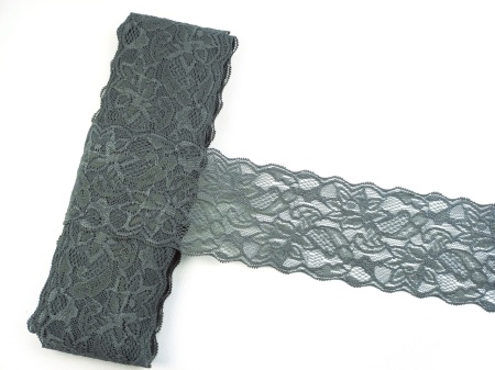 Dantela elastica gri 8cm/10m, cod300
