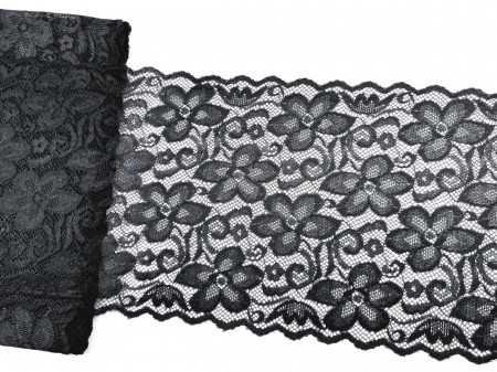 Dantela elastica neagra 18cm/10m, cod5001