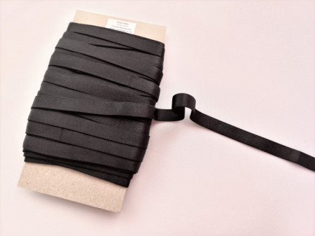 Elastic satinat - negru, 15mm/25m