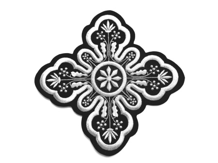 Ornament bisericesc cruce mare - negru cu argintiu - 1buc.