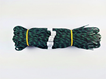 Sireturi satirate 110 cm negru cu verde rotunde -Tip2