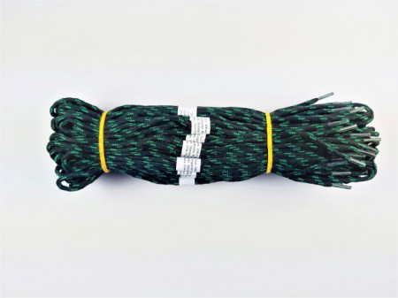 Sireturi satirate 110 cm verde cu negru rotunde -Tip2