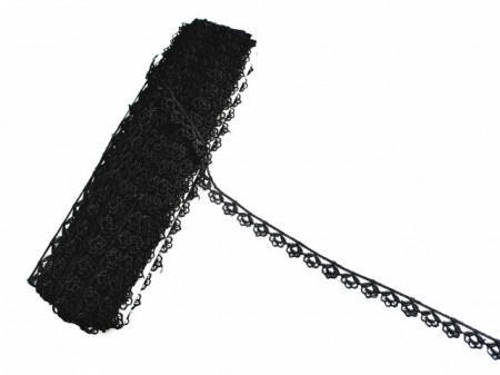 *Dantela poliester 1.3 cm neagra, cod 60014