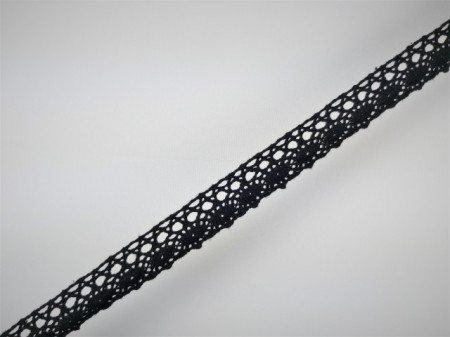 Dantela bumbac cod P, 17mm/10m, neagra