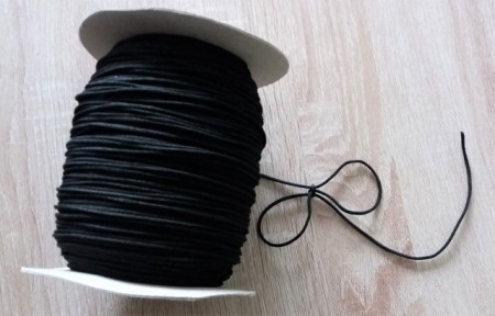 Elastic tesut rotund negru 2mm- 100m