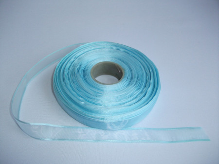 Panglica organza 10 mm - bleu