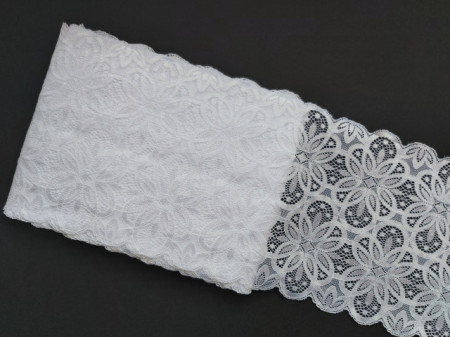 Dantela elastica alba 18cm/10m, cod8041