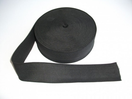 Elastic lat 80 mm alb si negru