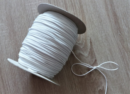 *Elastic tesut rotund alb 2mm- 200m