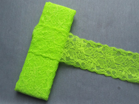 Dantela elastica verde neon 8cm, cod300