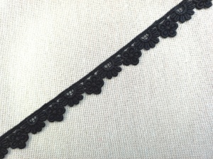 Dantela bumbac cod40074, 18mm/19m, negru - Img 1