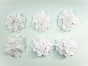 Flori textile albe, Ø50mm, 12buc.