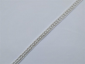 *Galon poliester 8mm/10m, cod4, alb cu argintiu