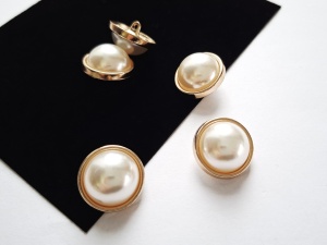 Nasturi metalici aurii imitatie perla, cod2529 B