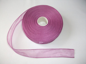 Panglica organza 10 mm - mov roscat