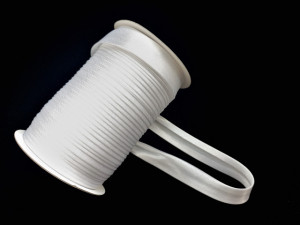 Satin bias - alb, 15mm/50m