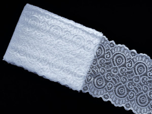 Dantela elastica alba 18cm/10m, cod8843 - Img 1
