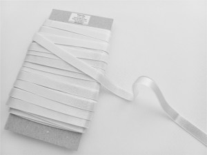 Elastic satinat - alb, 15mm/25m